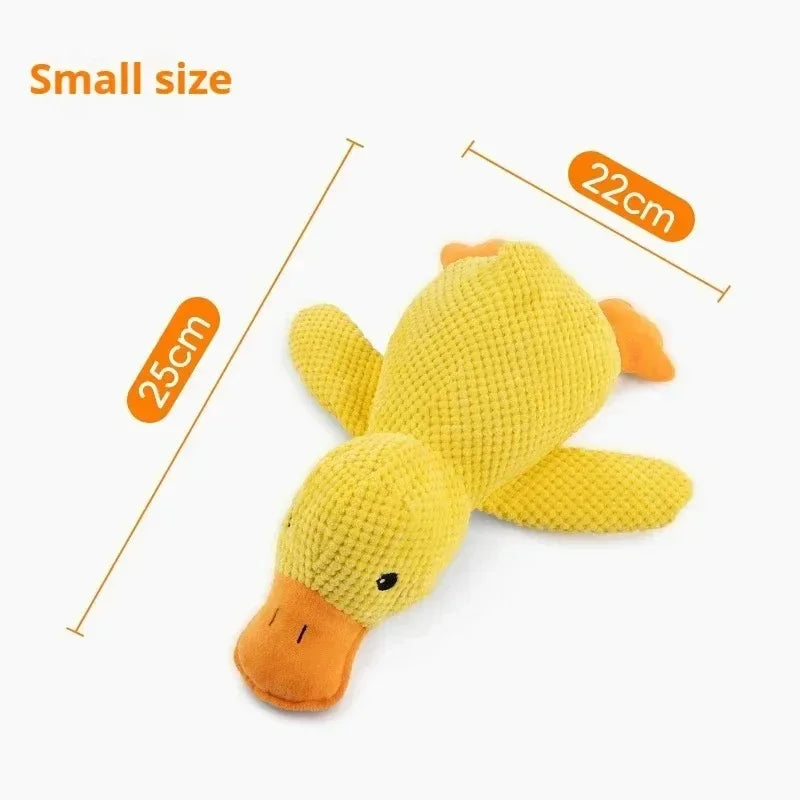 Bite-resistant duck plush with squeaker