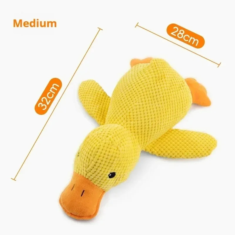 Bite-resistant duck plush with squeaker